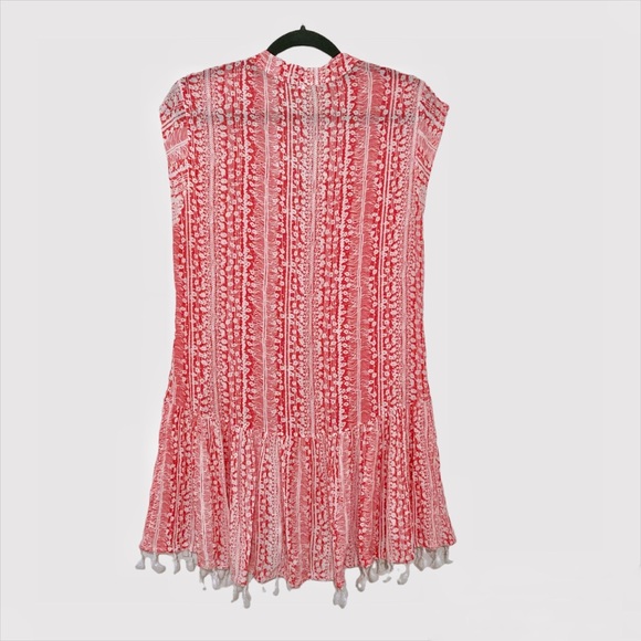 Poupette St. Barth Heni Tassel Mini Dress Pink Floral Size 1/US XS - Picture 13 of 13